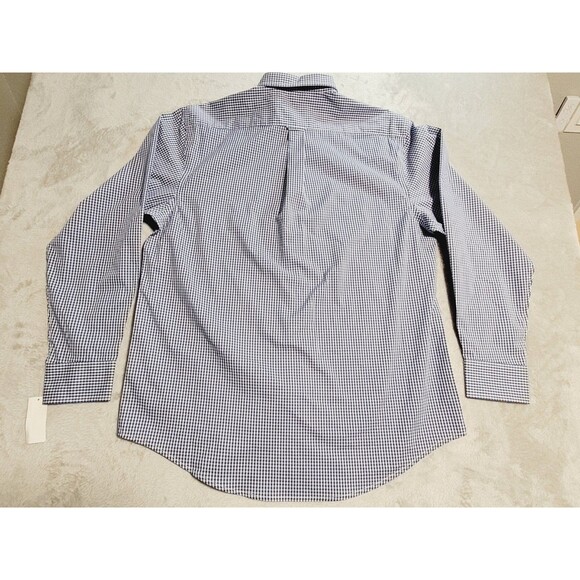 Izod Button Down Shirt Men's L Blue Gingham Check Long Sleeve NWT - Picture 10 of 11